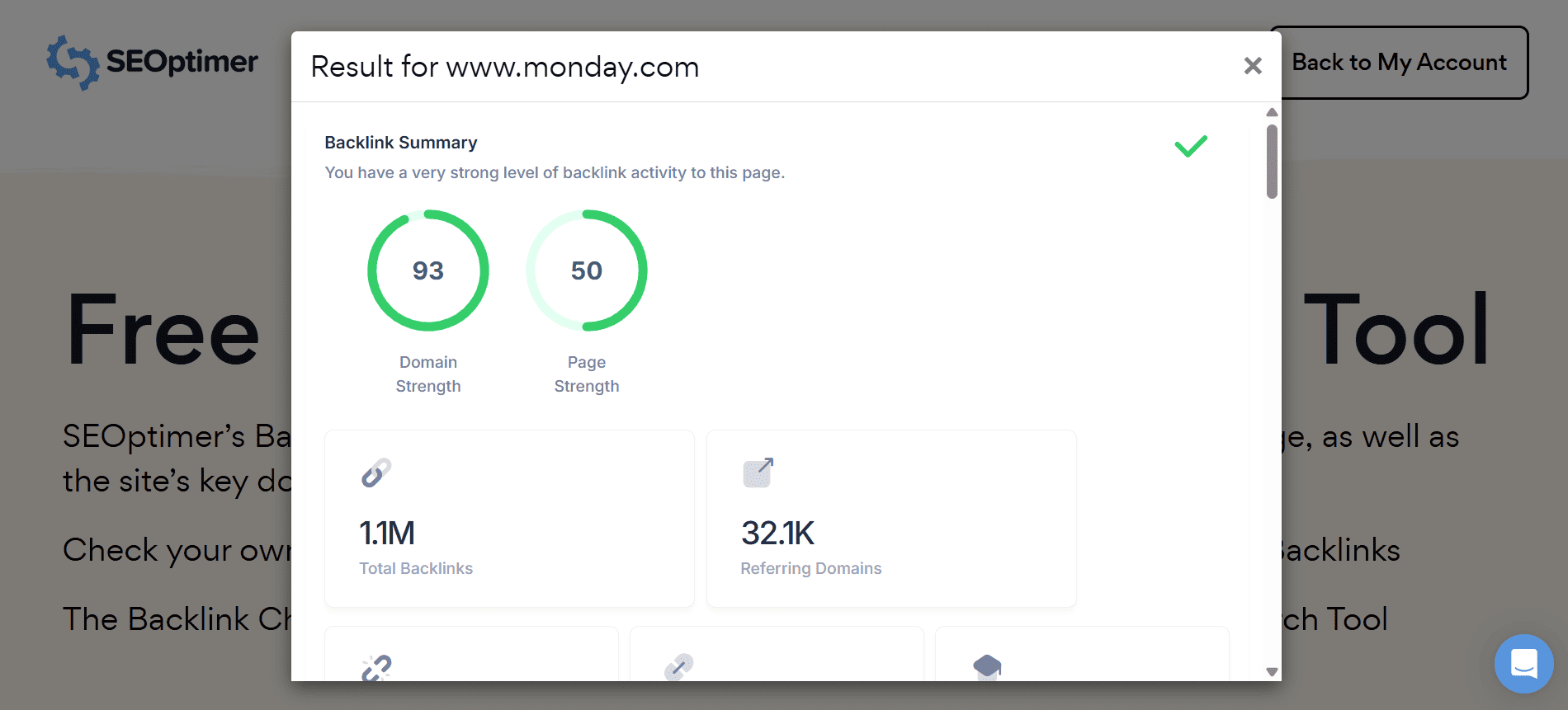 Free backlink checker tool